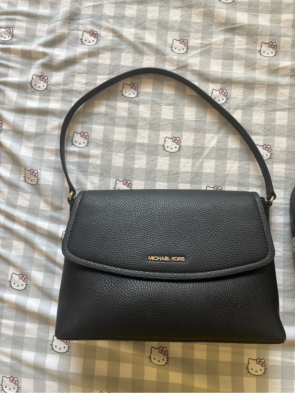 Michael Kors Black Pebbled Leather Top-Handle Shoulder Bag